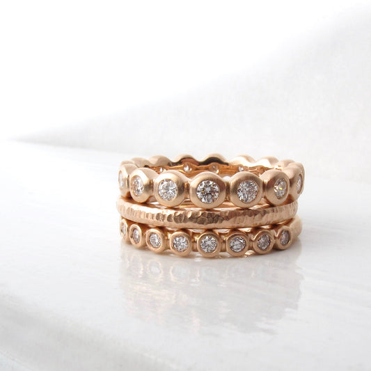 Bezel set diamond bubble eternity ring