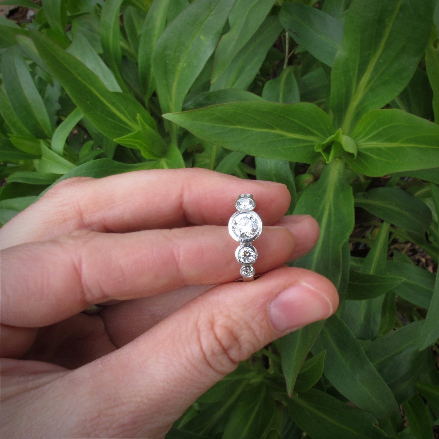 Platinum and Diamond Five Stone Ring