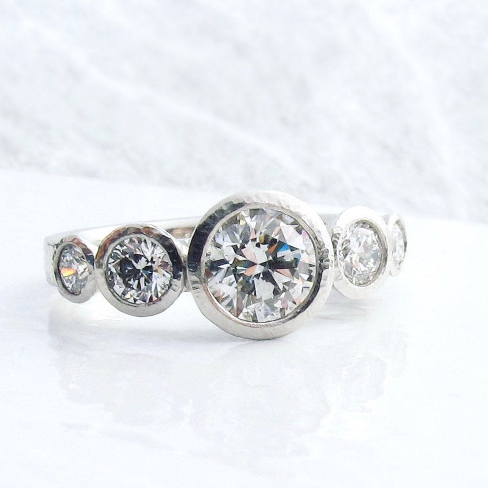 Platinum and Diamond Five Stone Ring