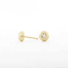 Load image into Gallery viewer, Organic textured gold and rose cut diamond studs