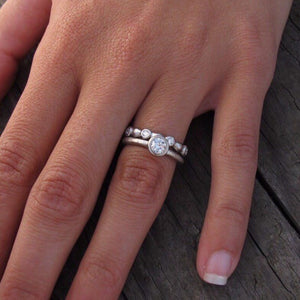 Water Ring bezel set diamond eternity ring wedding band platinum, rose gold, yellow gold, white gold