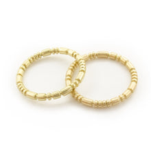 Load image into Gallery viewer, Slender segmented wedding band, slim gold stacking band