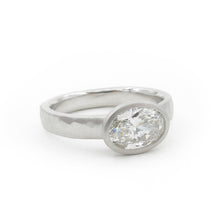 Load image into Gallery viewer, East West Oval Diamond Solitaire Engagement Ring
