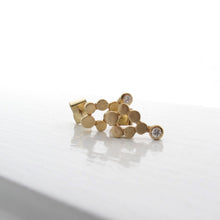 Load image into Gallery viewer, 18kt gold and diamond mini-chandelier post earrings, diamond stud earrings, gold stud earrings, recycled gold jewelry