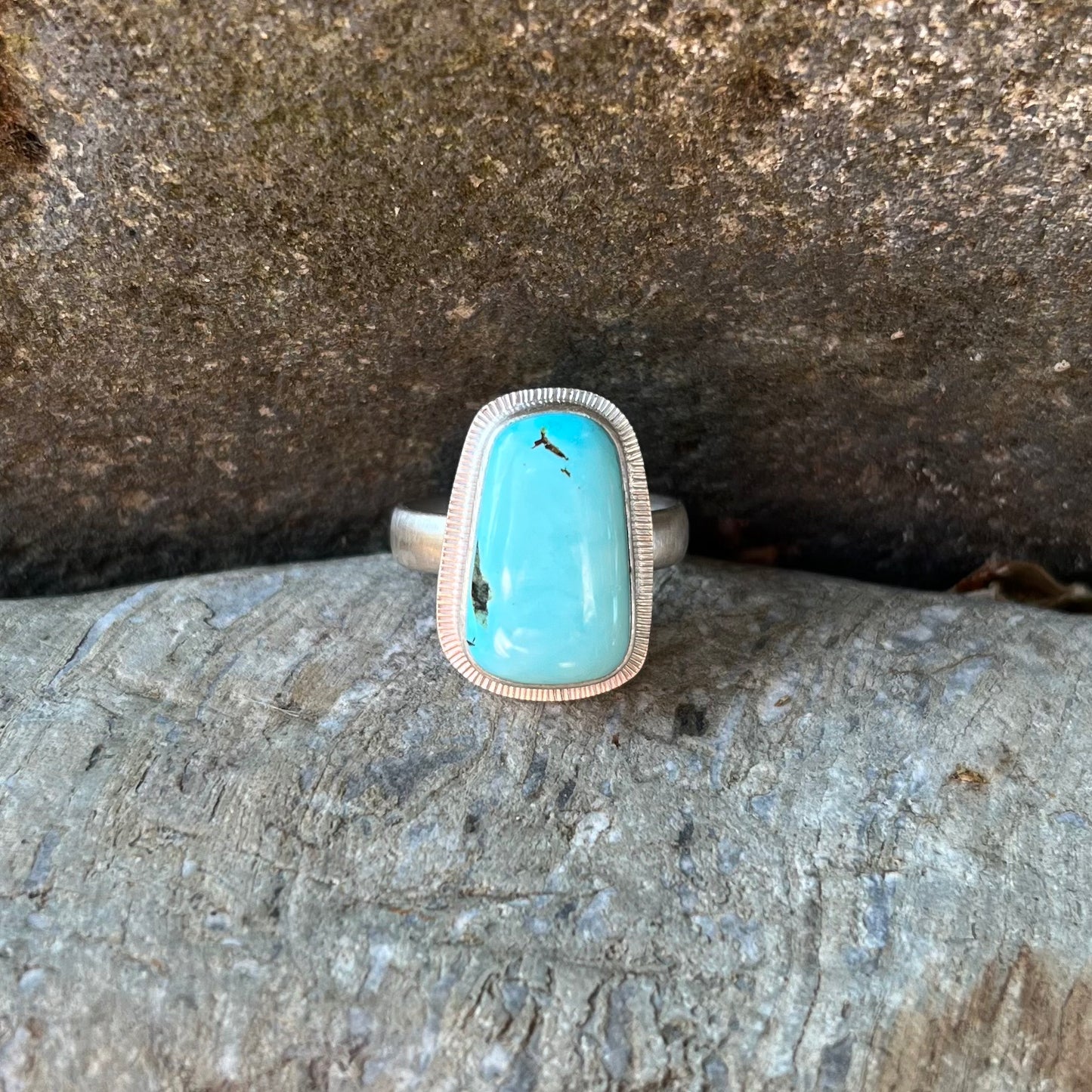 Blue Moon Turquoise and sterling silver ring