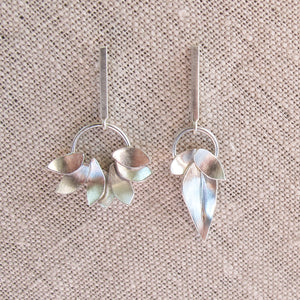 Asymmetric botanical earrings