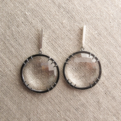 Faceted quartz earrings