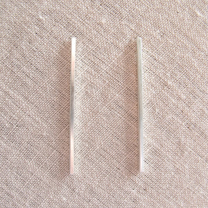 Silver line earrings
