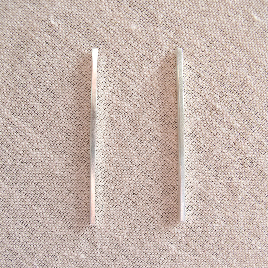 Silver line earrings