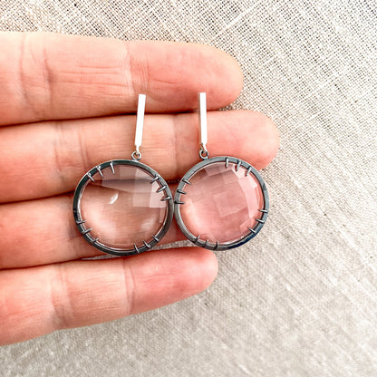 Faceted quartz earrings