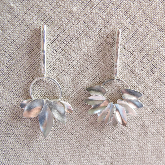 Sterling silver garland earrings