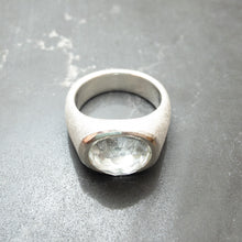 Load image into Gallery viewer, Sterling silver and white topaz signet rings