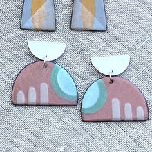 Load image into Gallery viewer, Vitreous enamel and sterling silver earrings