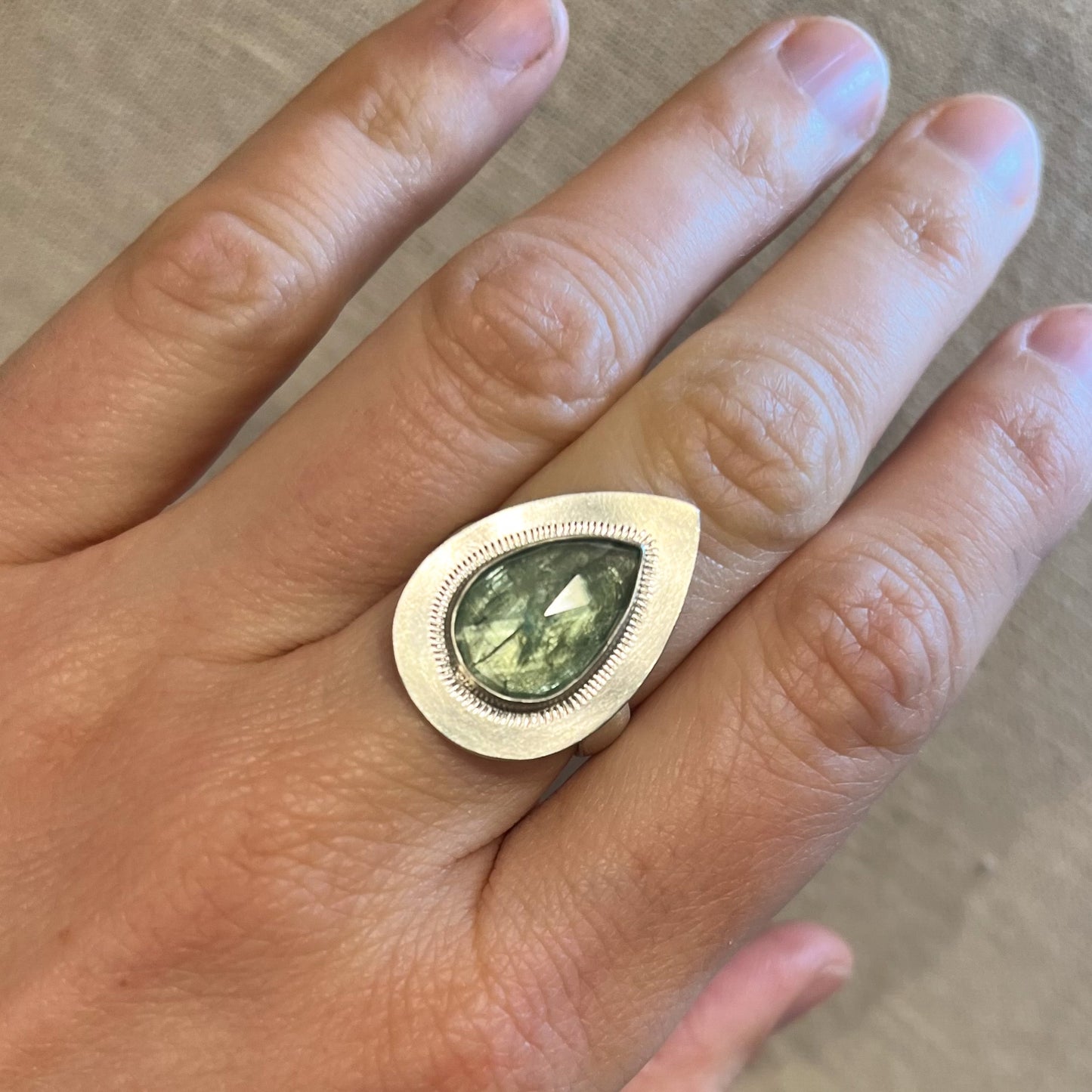 Kyanite rose cut and sterling silver rings